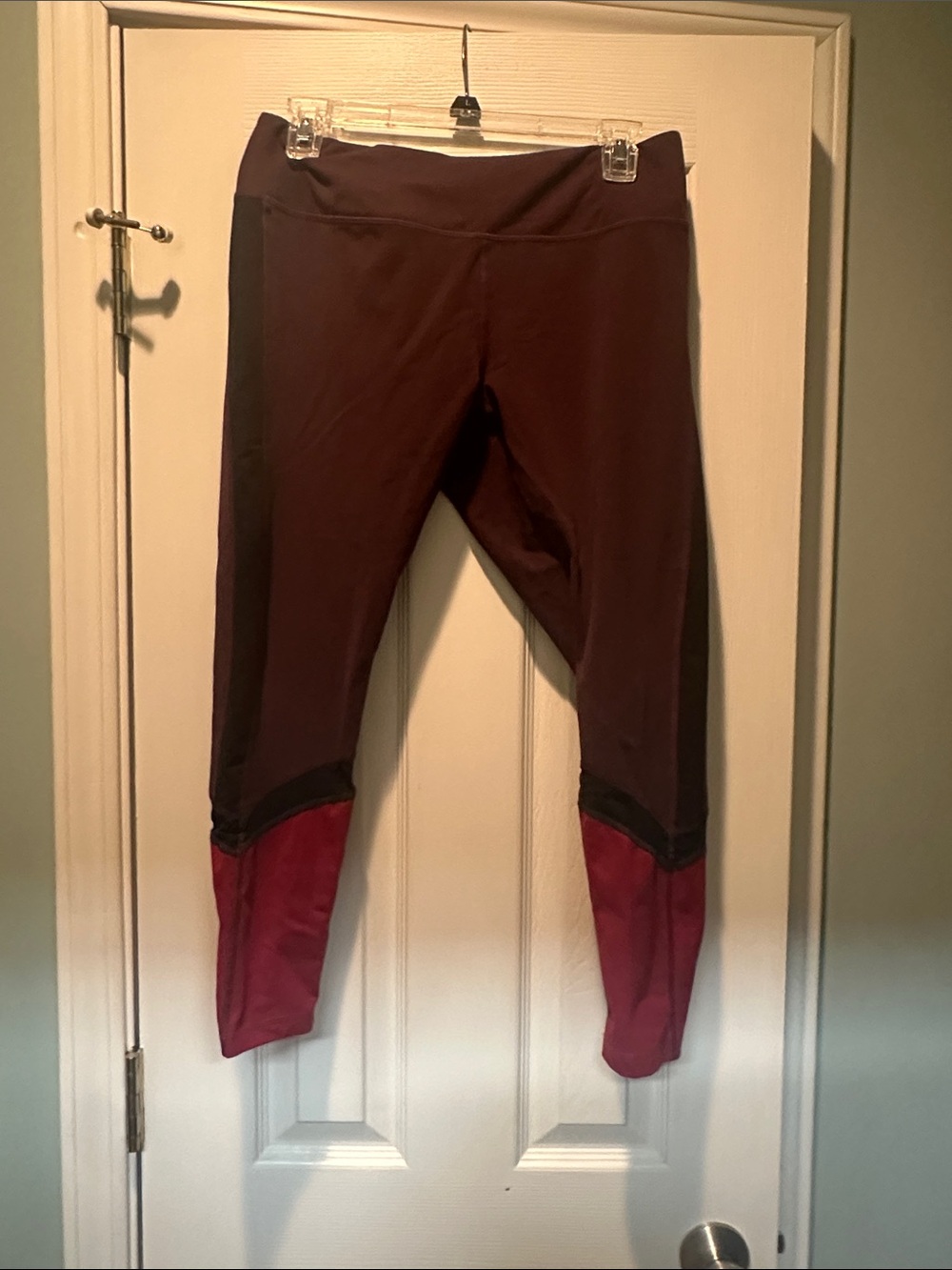 Zella Burgundy and Red Colorblock Leggings